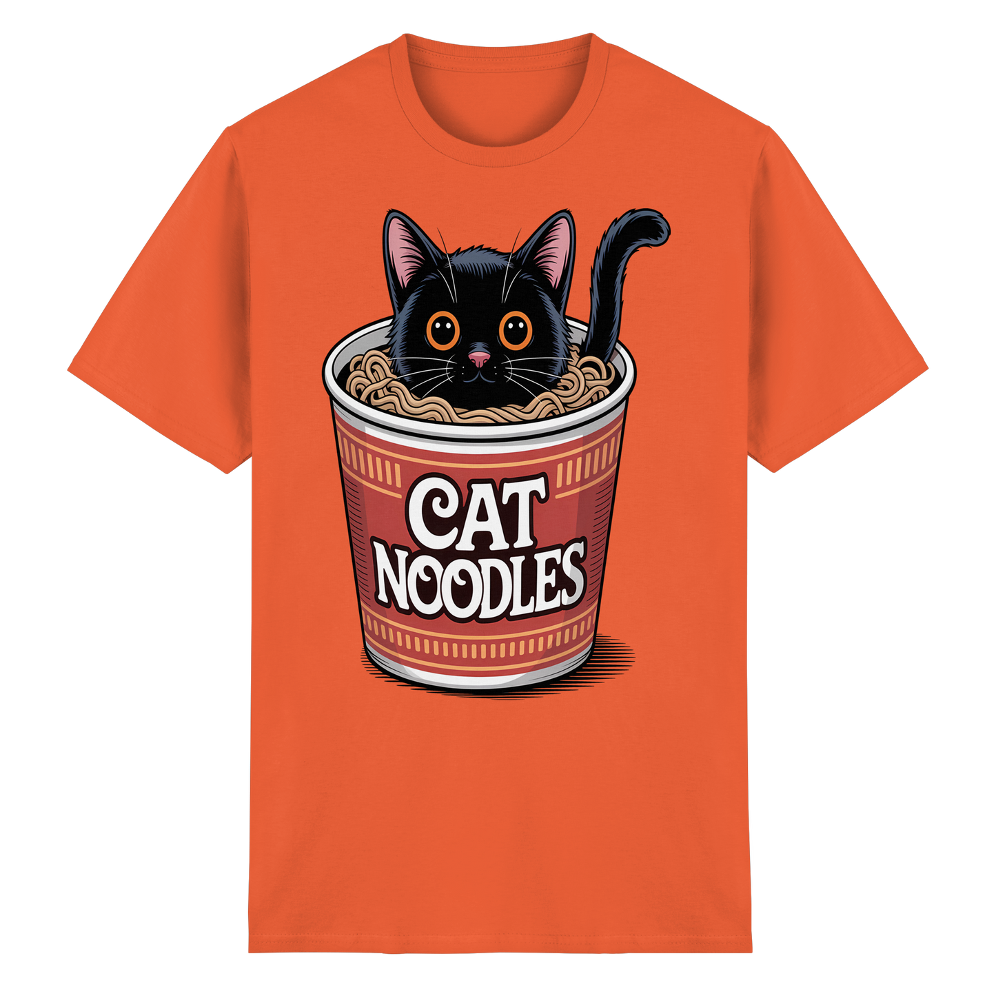 Cat Noodles Japan Ramen Anime Humor - Heavy Cotton T-Shirt