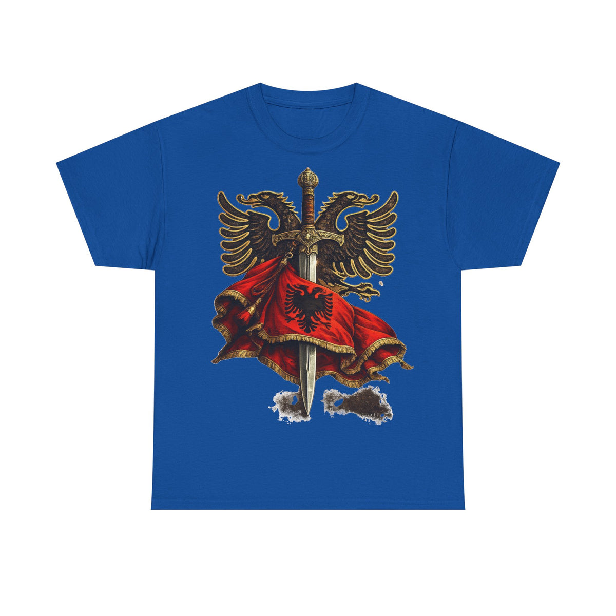 Albania Espada Arte Callejero Urbano Bandera Escudo Orgullo - Camiseta unisex