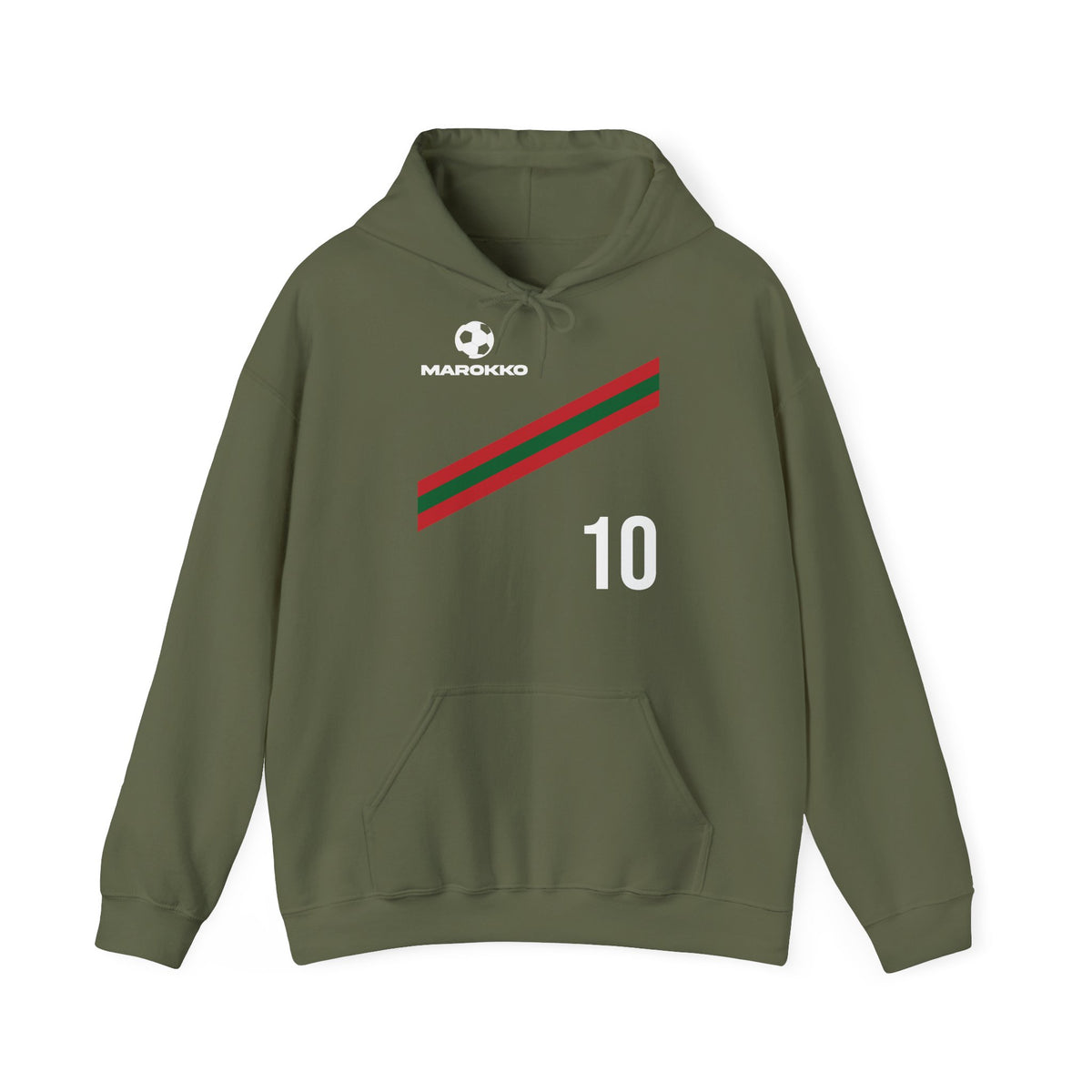 Stemma del Marocco Bandiera del Marocco Orgoglio Tifoso di calcio Sport Idea regalo - Felpa con cappuccio unisex