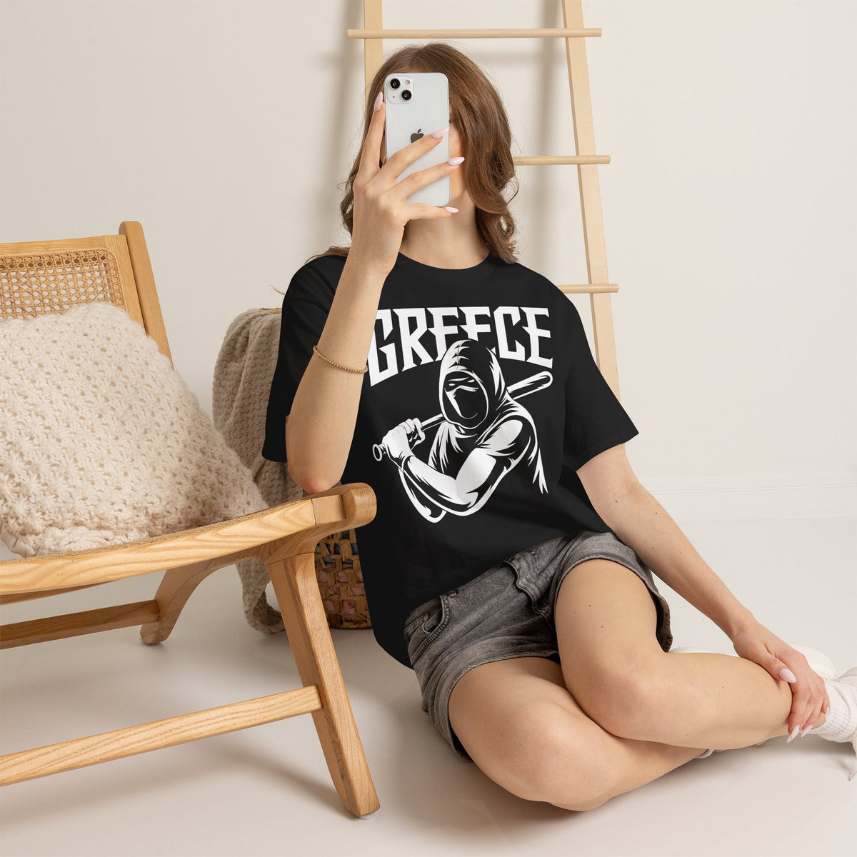 Greece Griechenland Hooligan Flagge Wappen Heimat Fußball Sport Fan Geschenkidee - Unisex T-Shirt