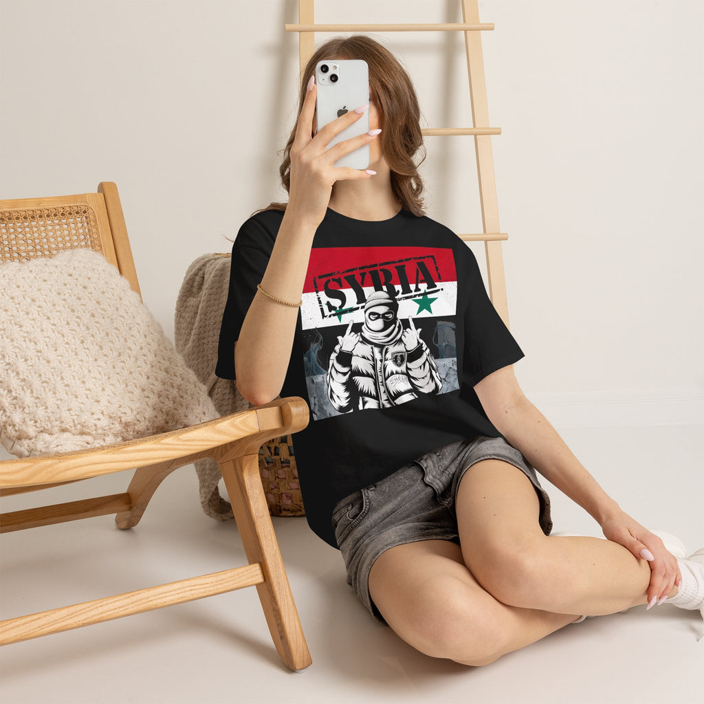 Syria Syrien Hooligan Wappen Flagge Heimat Sport Fußball Fan Geschenkidee - Unisex T-Shirt