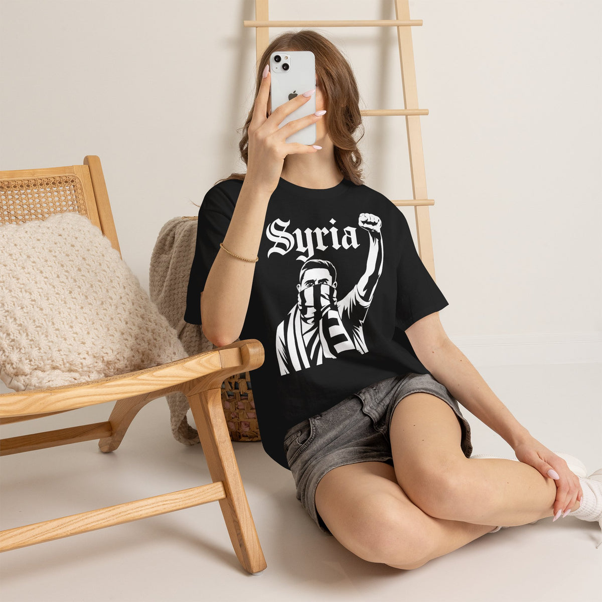 Syria Syrien Hooligan Wappen Flagge Heimat Sport Fußball Fan Geschenkidee - Unisex T-Shirt