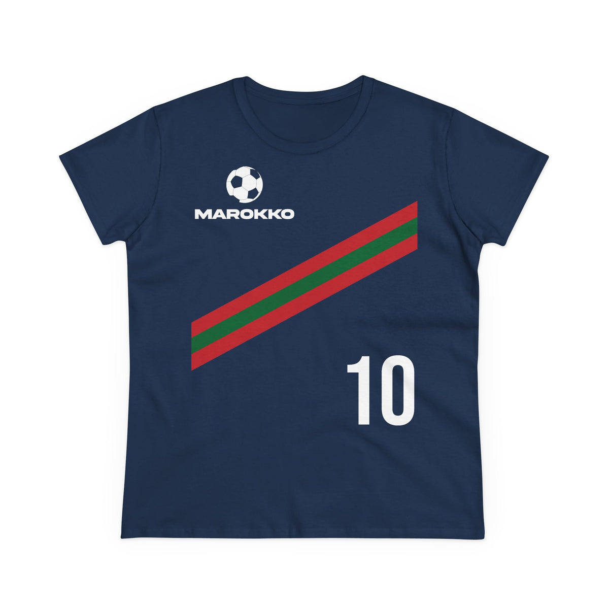 Escudo de Marruecos, bandera de Marruecos, orgullo, aficionada al fútbol y al deporte, idea de regalo - Camiseta para mujer