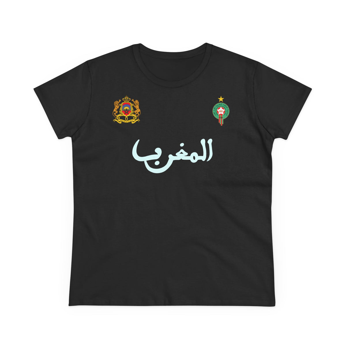 Escudo de Marruecos, bandera de Marruecos, orgullo, aficionada al fútbol y al deporte, idea de regalo - Camiseta para mujer