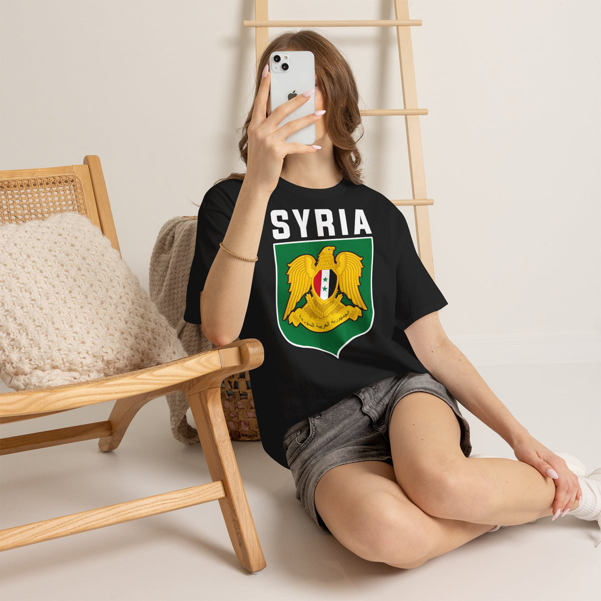 Syria Syrien Wappen Flagge Heimat Sport Fan Geschenkidee - Unisex T-Shirt