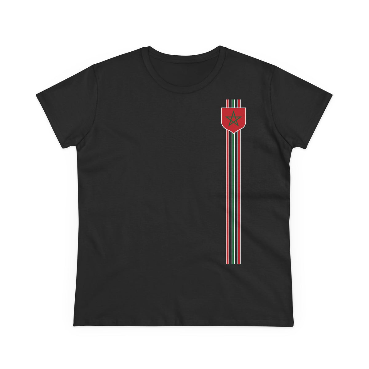 Escudo de Marruecos, bandera de Marruecos, orgullo, aficionada al fútbol y al deporte, idea de regalo - Camiseta para mujer