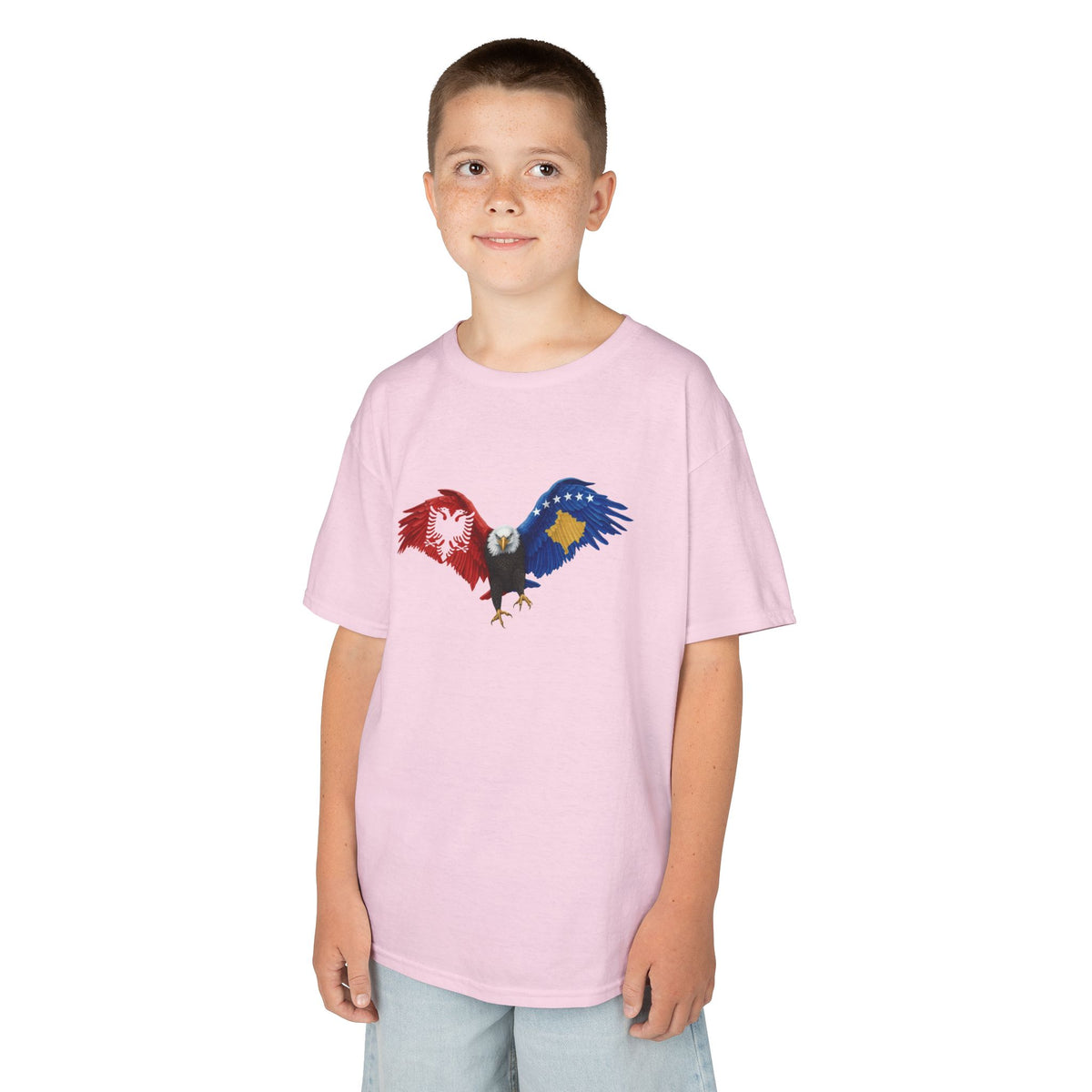 Albania Kosovo Adler Flagge Geschenkidee - Unisex Kinder & Jugendliche T-Shirt