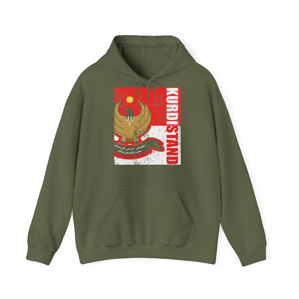 Kurdistan patria orgoglio stemma bandiera sport calcio regalo per tifosi - felpa con cappuccio unisex