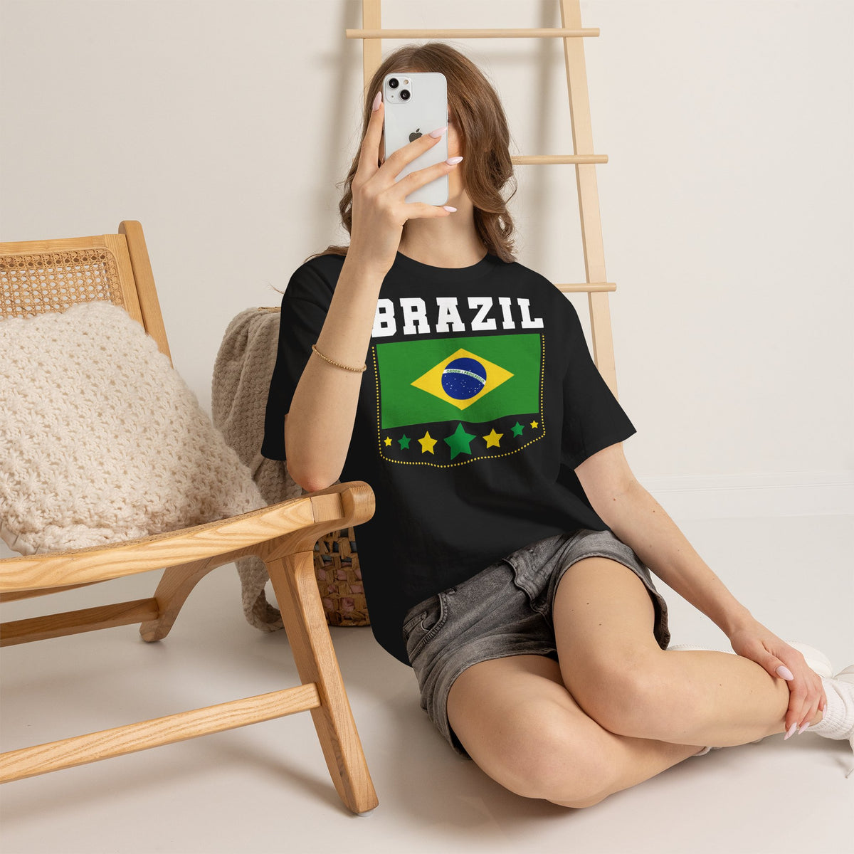 Brazil Brasilien Wappen Flagge Sport Fan Fußball Geschenkidee - Unisex T-Shirt
