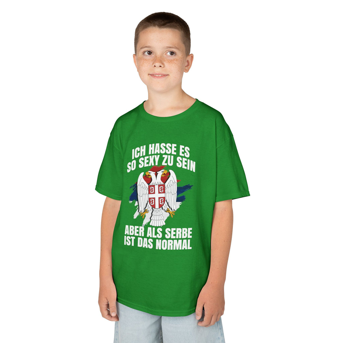 Serbia Spruch Humor Flagge Adler Wappen - Unisex Kinder & Jugendliche T-Shirt