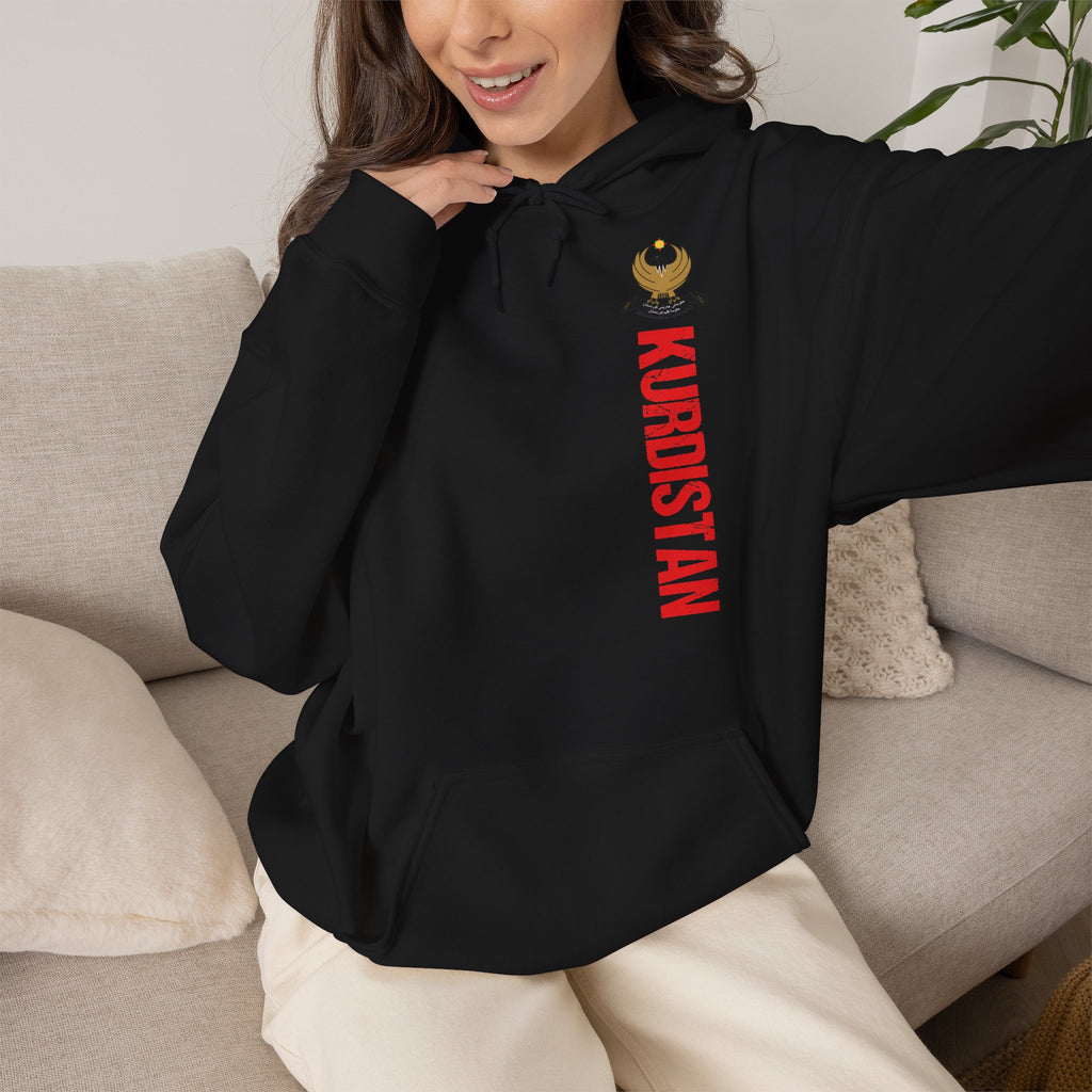Kurdistan patria orgoglio stemma bandiera sport calcio regalo per tifosi - felpa con cappuccio unisex