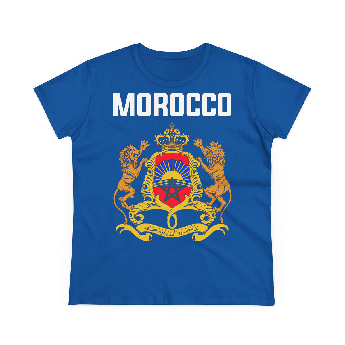 Escudo de Marruecos, bandera de Marruecos, orgullo, aficionada al fútbol y al deporte, idea de regalo - Camiseta para mujer