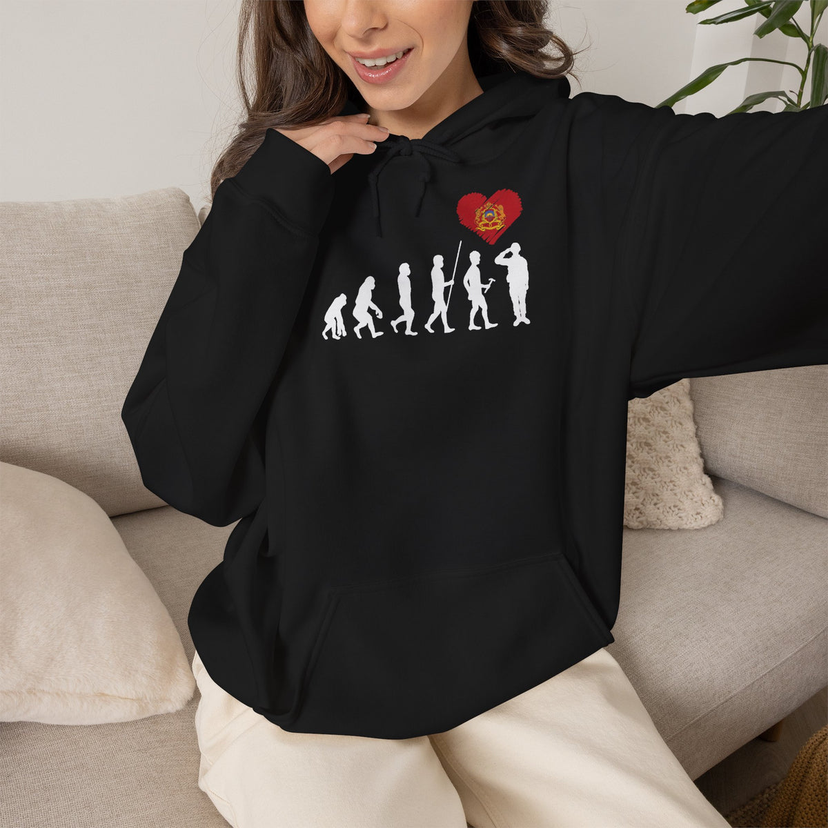Marokko Wappen Morocco Flagge Stolz Fußball Fan Sport Geschenkidee - Unisex Hoodie