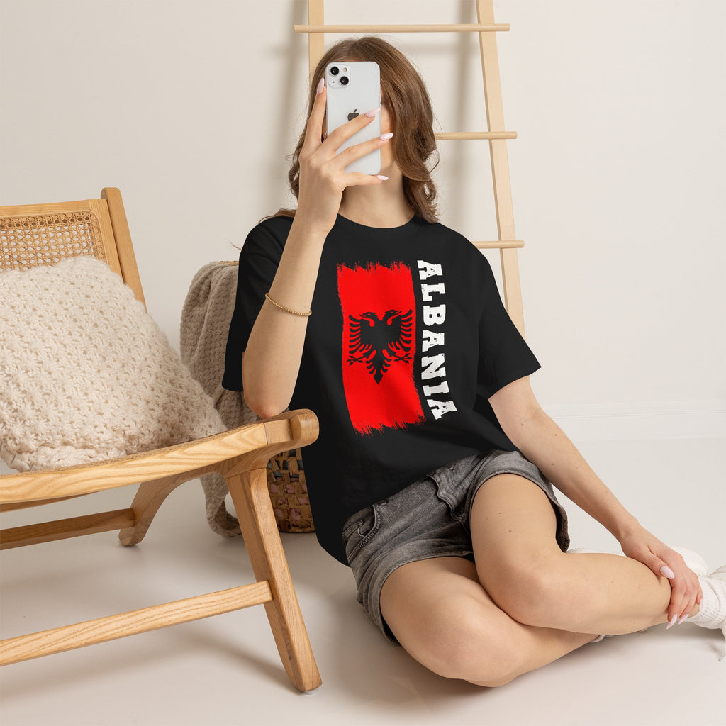Albania Wappen Shqiptar Flagge Adler Fußball Fan Sport Unisex T Shirt