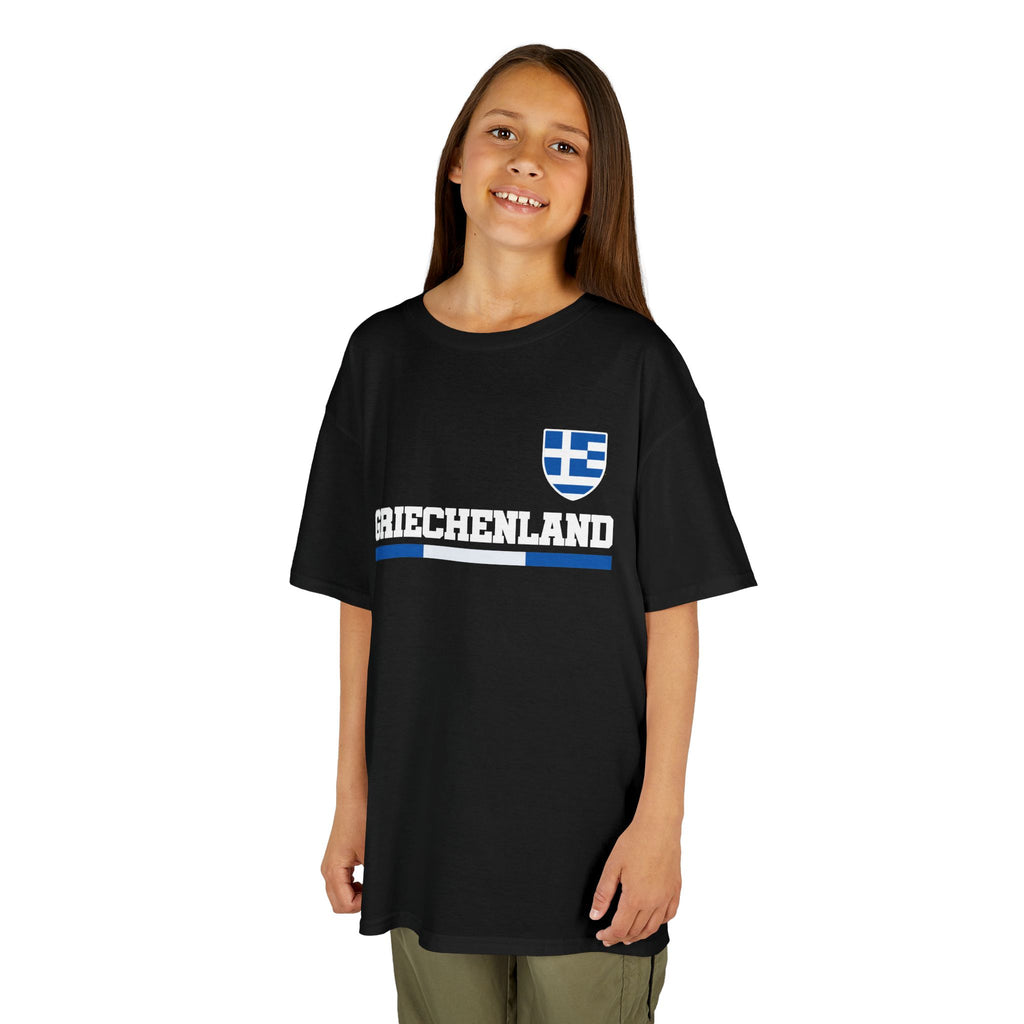 Greece Griechenland Flagge Wappen Heimat Fußball Sport Fan Geschenkidee - Für Kinder & Jugendliche Unisex T-Shirt