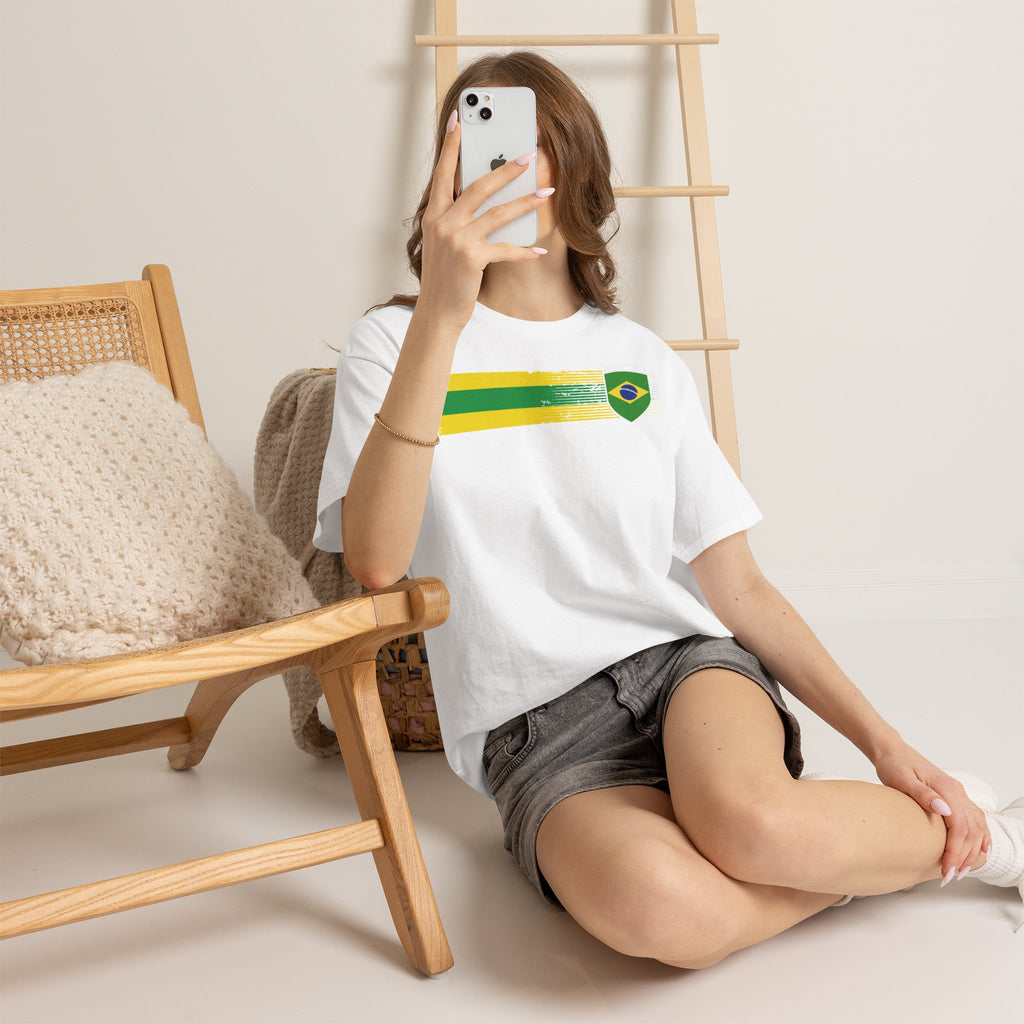 Brazil Brasilien Wappen Flagge Sport Fan Fußball Geschenkidee - Unisex T-Shirt