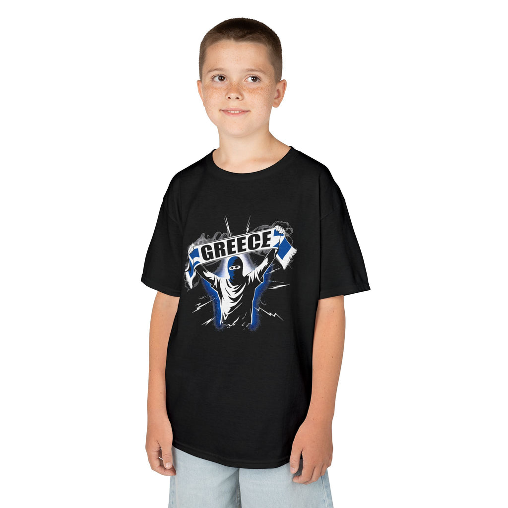 Greece Griechenland Hooligan Flagge Wappen Heimat Fußball Sport Fan Geschenkidee - Für Kinder & Jugendliche Unisex T-Shirt