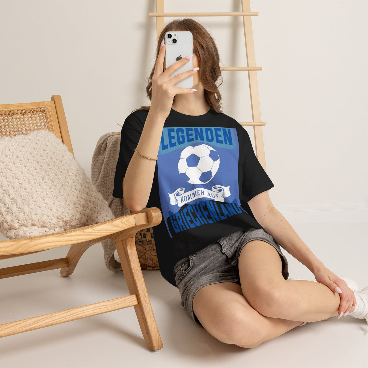 Greece Griechenland Flagge Wappen Heimat Fußball Sport Fan Geschenkidee - Unisex T-Shirt