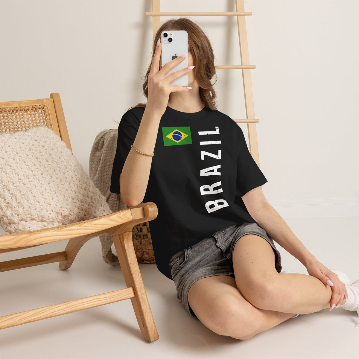 Brazil Brasilien Wappen Flagge Sport Fan Fußball Geschenkidee - Unisex T-Shirt