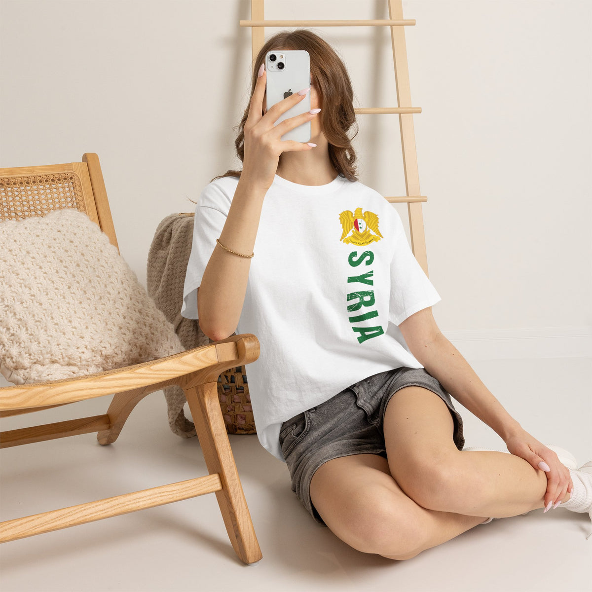 Syria Syrien Wappen Flagge Heimat Sport Fan Geschenkidee - Unisex T-Shirt