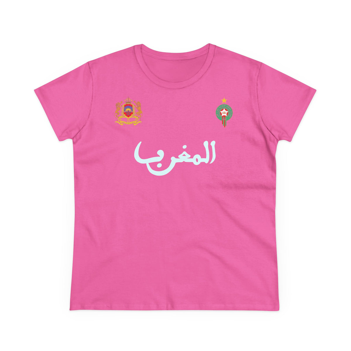 Escudo de Marruecos, bandera de Marruecos, orgullo, aficionada al fútbol y al deporte, idea de regalo - Camiseta para mujer