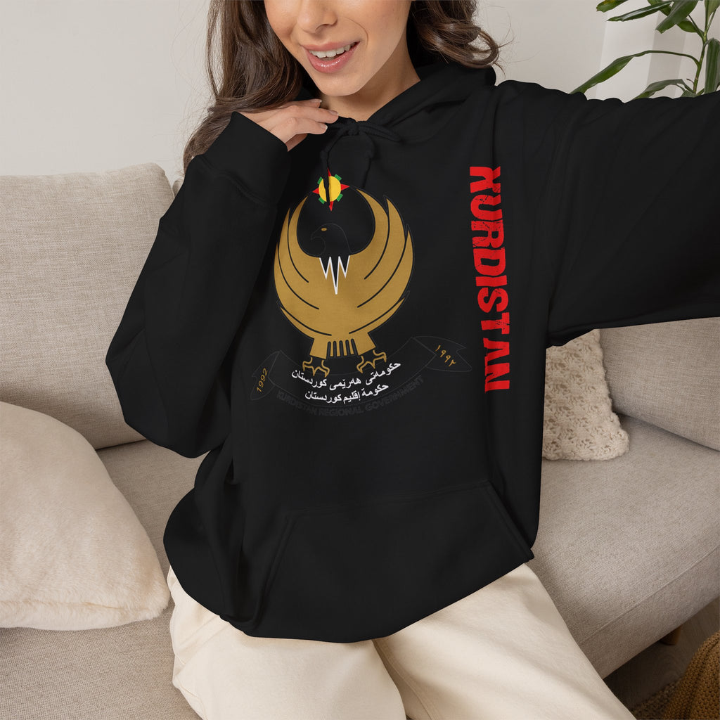 Kurdistan patria orgoglio stemma bandiera sport calcio regalo per tifosi - felpa con cappuccio unisex