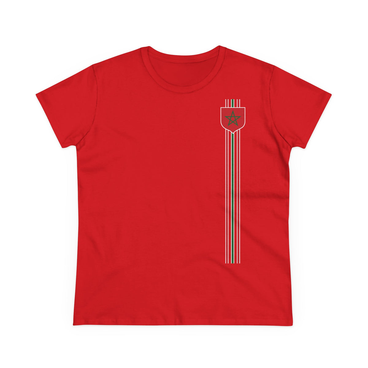 Escudo de Marruecos, bandera de Marruecos, orgullo, aficionada al fútbol y al deporte, idea de regalo - Camiseta para mujer