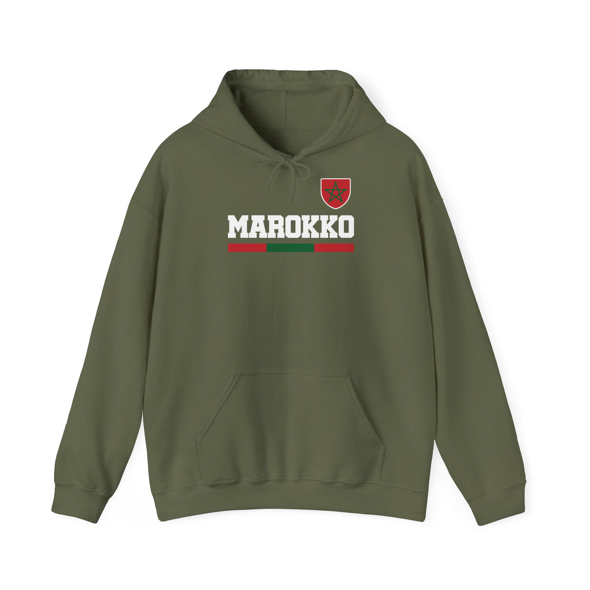 Stemma del Marocco Bandiera del Marocco Orgoglio Tifoso di calcio Sport Idea regalo - Felpa con cappuccio unisex