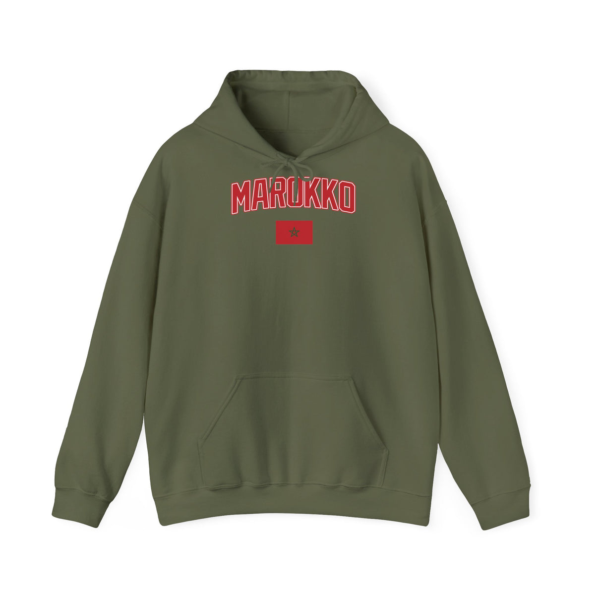 Stemma del Marocco Bandiera del Marocco Orgoglio Tifoso di calcio Sport Idea regalo - Felpa con cappuccio unisex
