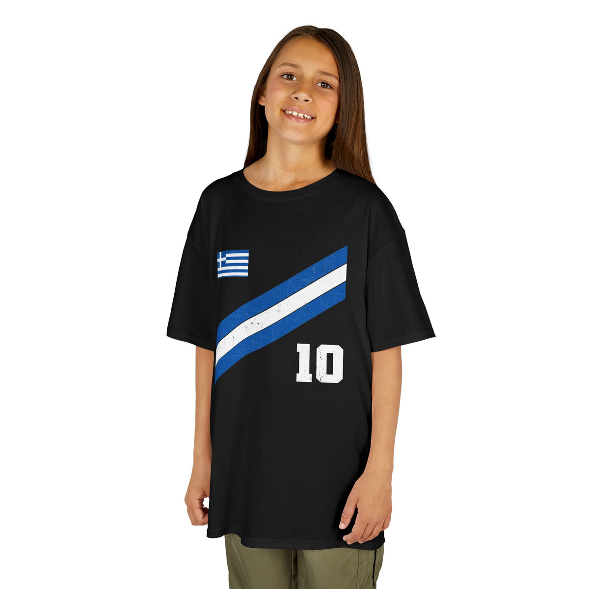 Greece Griechenland Flagge Wappen Heimat Fußball Sport Fan Geschenkidee - Für Kinder & Jugendliche Unisex T-Shirt