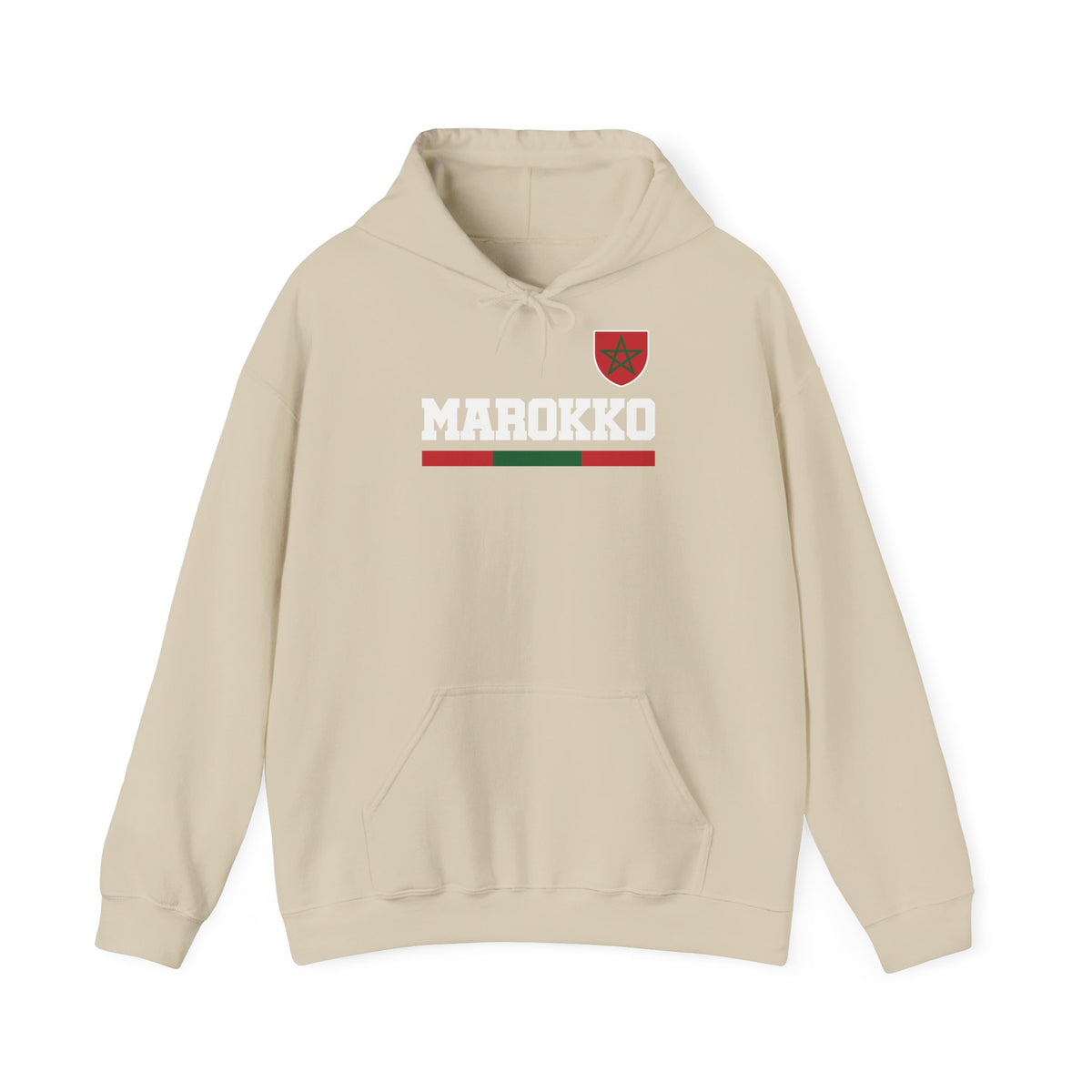 Stemma del Marocco Bandiera del Marocco Orgoglio Tifoso di calcio Sport Idea regalo - Felpa con cappuccio unisex