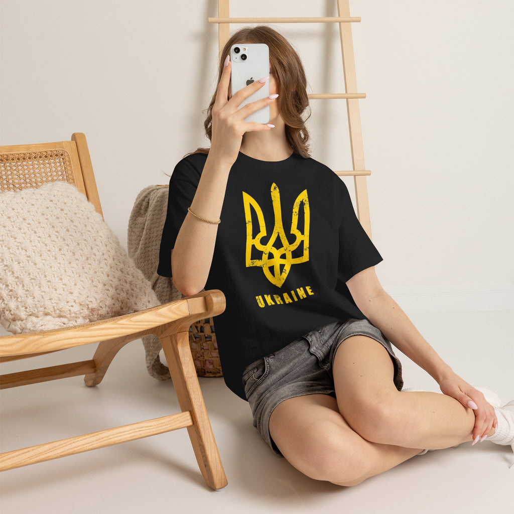 Ukraine Flagge Wappen Geschenkidee Sport Fan Fashion Vintage - Unisex T-Shirt