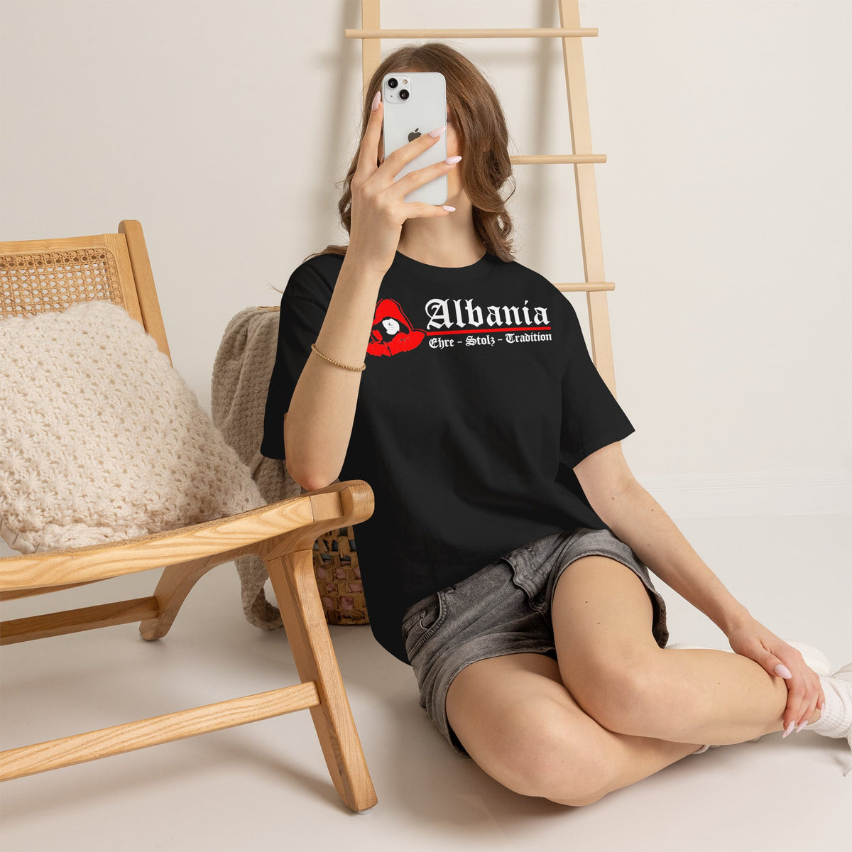 Albania Wappen Shqiptar Flagge Adler Fußball Fan Sport Unisex T Shirt