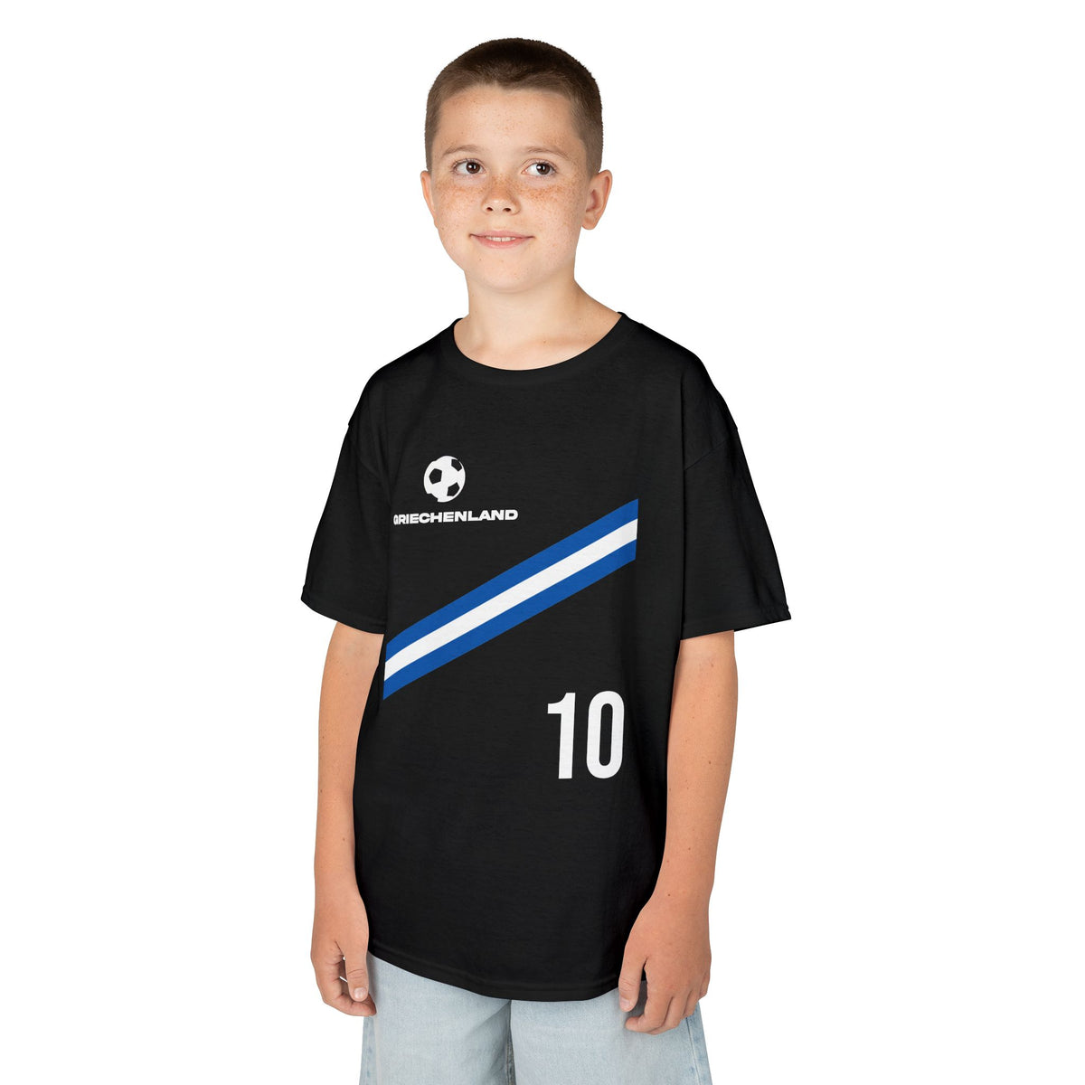 Greece Griechenland Flagge Wappen Heimat Fußball Sport Fan Geschenkidee - Für Kinder & Jugendliche Unisex T-Shirt