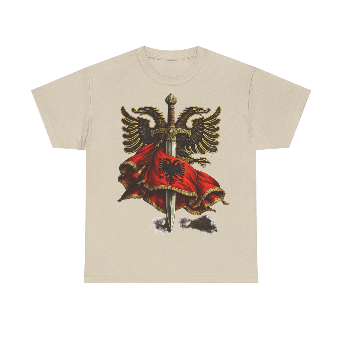 Albania Espada Arte Callejero Urbano Bandera Escudo Orgullo - Camiseta unisex