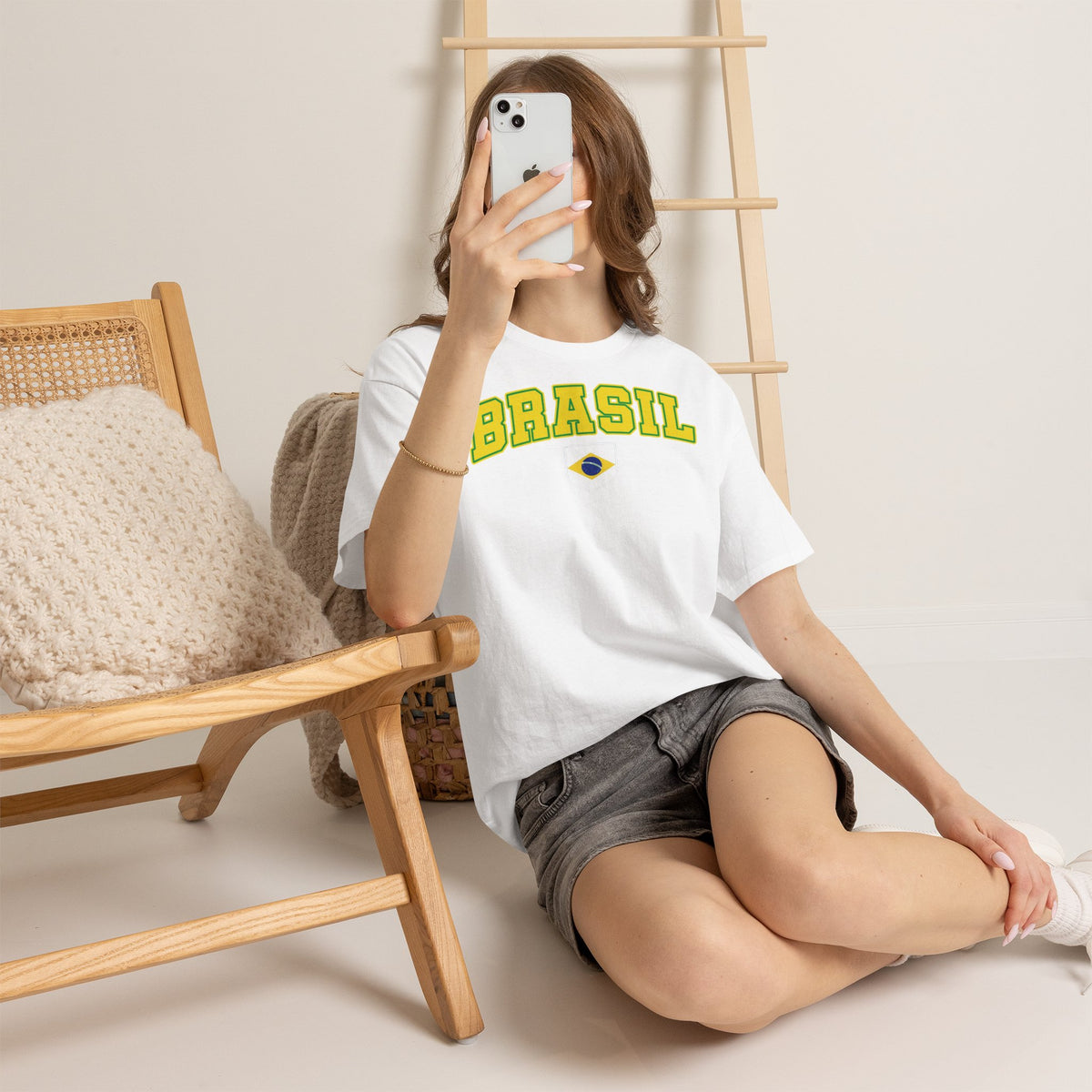 Brazil Brasilien Wappen Flagge Sport Fan Fußball Geschenkidee - Unisex T-Shirt