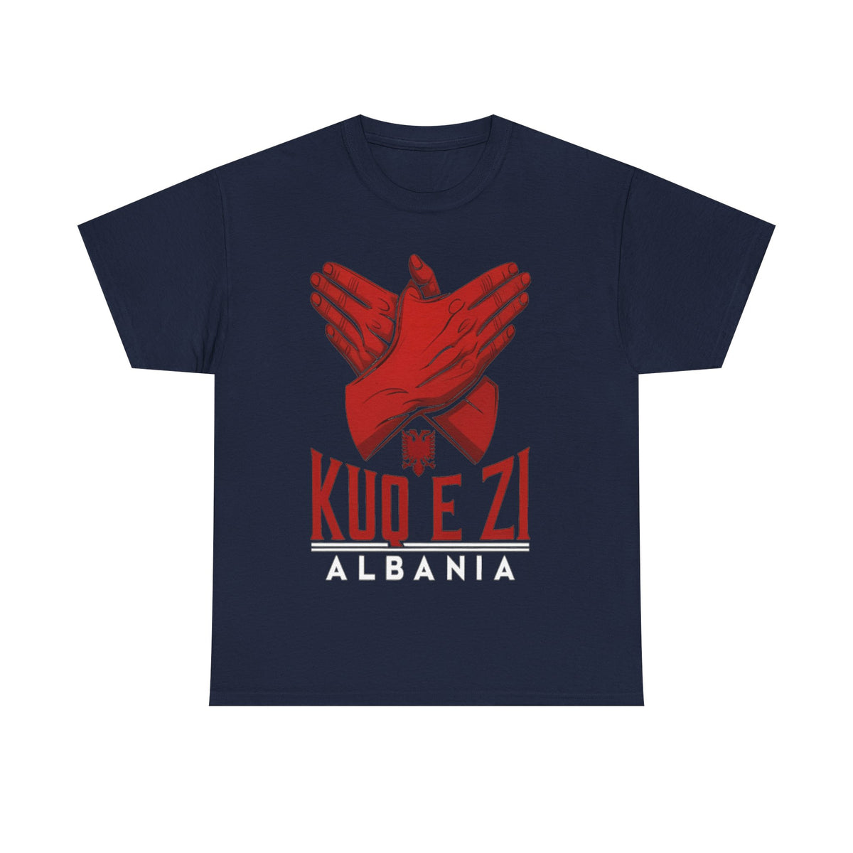 Albania 'KUQ E Zi' Águila Roja Bandera Patria Escudo - Camiseta unisex