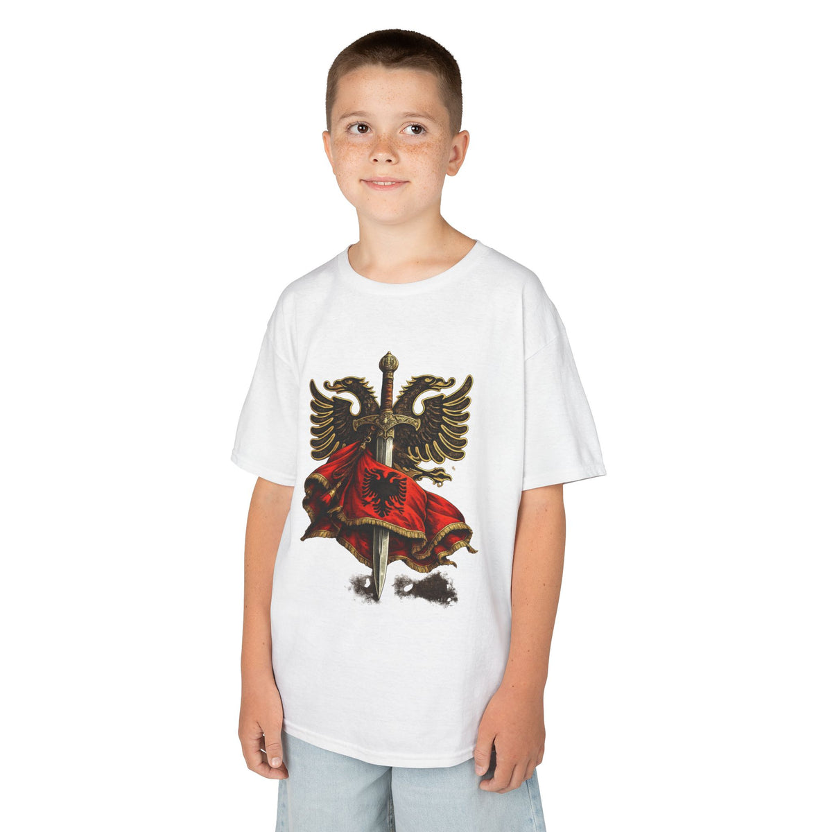 Der Albanische Kriegerschwert Skanderbeg Legende - Unisex Kinder & Jugendliche T-Shirt