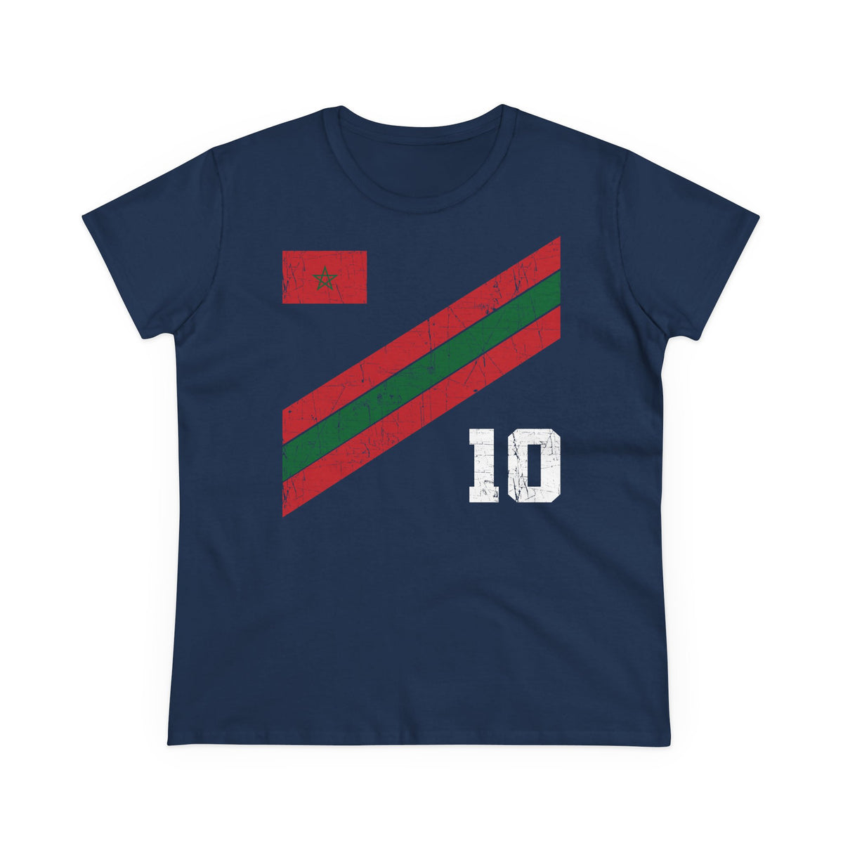 Escudo de Marruecos, bandera de Marruecos, orgullo, aficionada al fútbol y al deporte, idea de regalo - Camiseta para mujer
