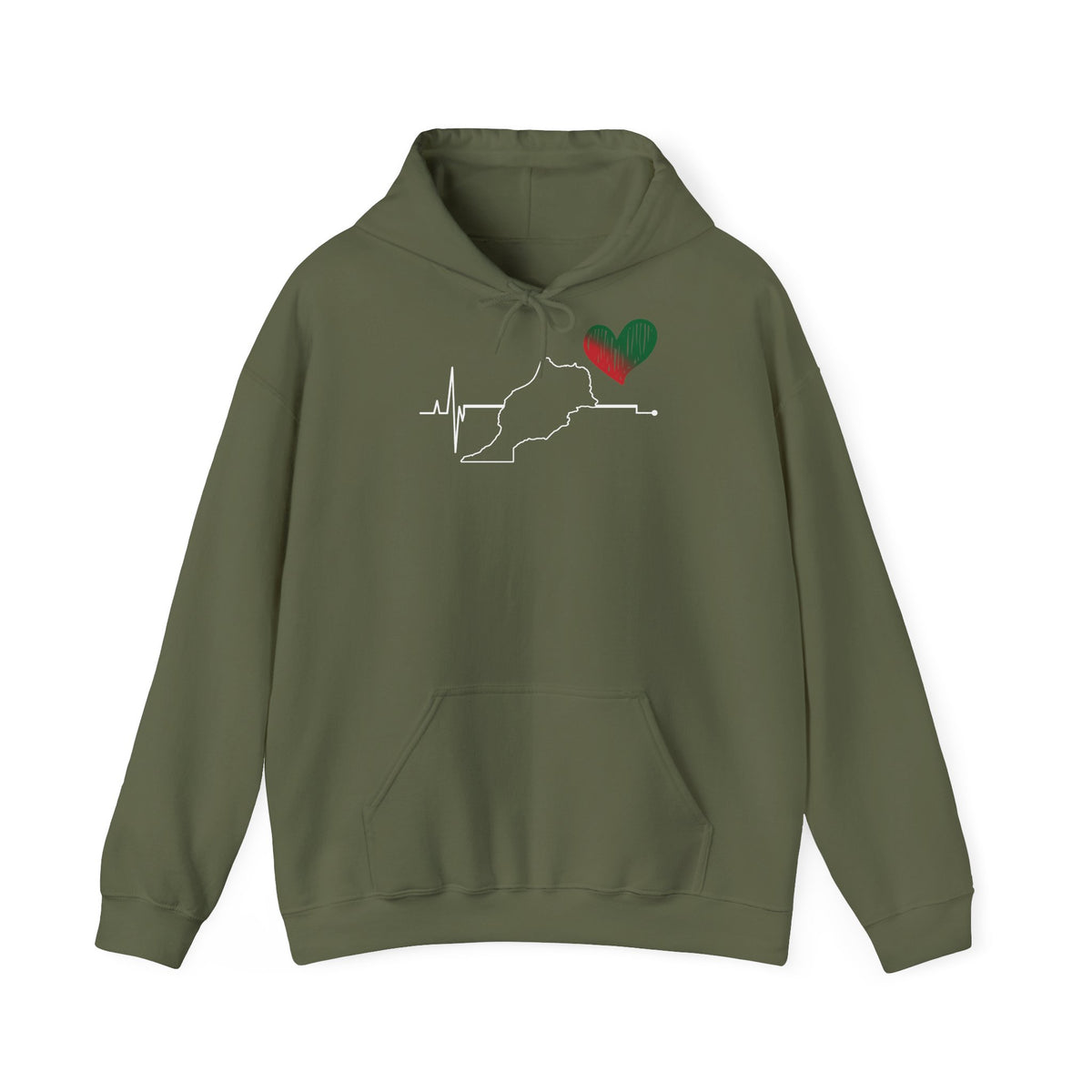 Stemma del Marocco Bandiera del Marocco Orgoglio Tifoso di calcio Sport Idea regalo - Felpa con cappuccio unisex