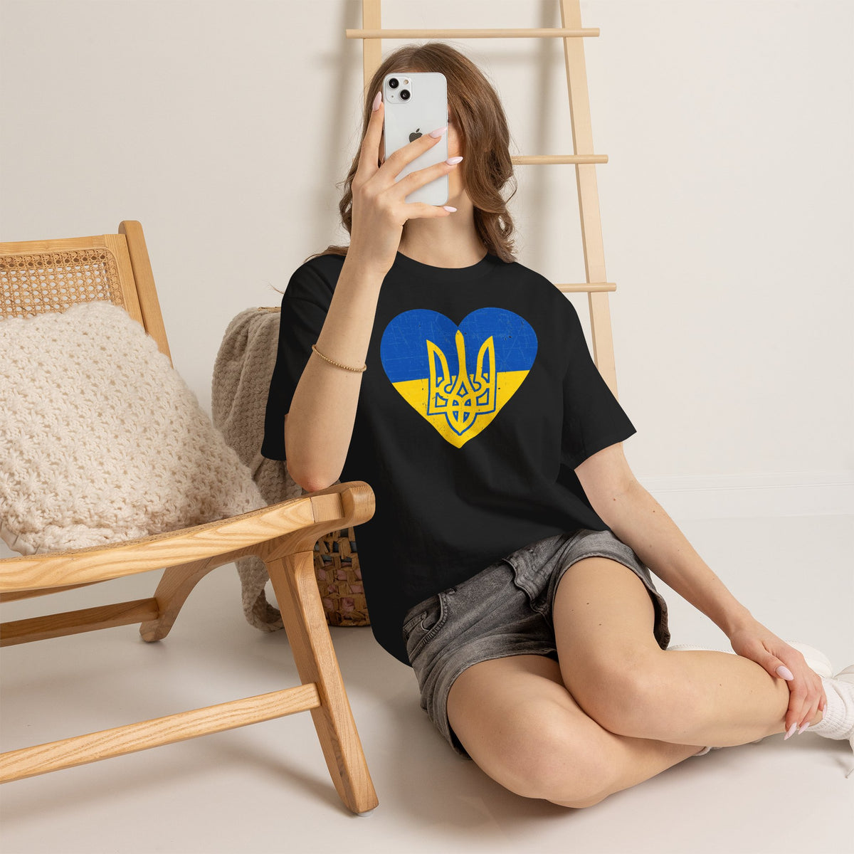 Ukraine Flagge Wappen Geschenkidee Sport Fan Fashion Vintage - Unisex T-Shirt