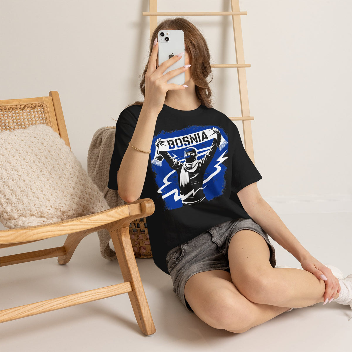 Bosnia Wappen Flagge Stolz Heimat Fußball fan Geschenkidee - Unisex T-Shirt