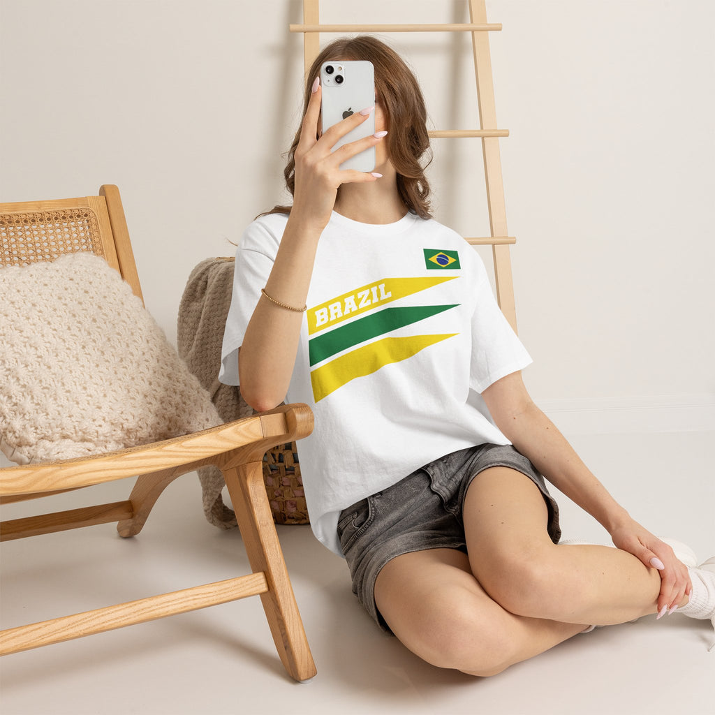 Brazil Brasilien Wappen Flagge Sport Fan Fußball Geschenkidee - Unisex T-Shirt