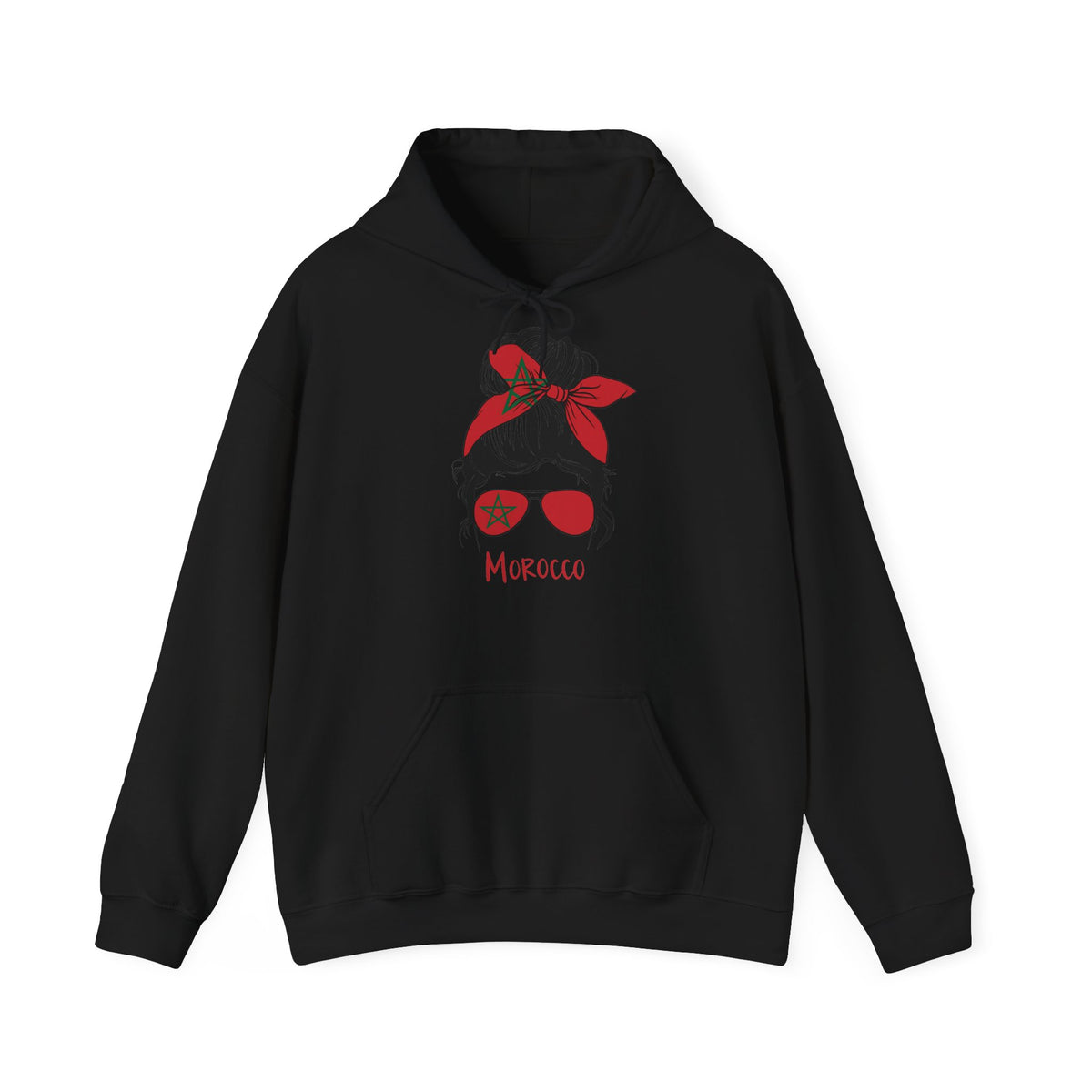 Stemma del Marocco Bandiera del Marocco Orgoglio Tifoso di calcio Sport Idea regalo - Felpa con cappuccio unisex