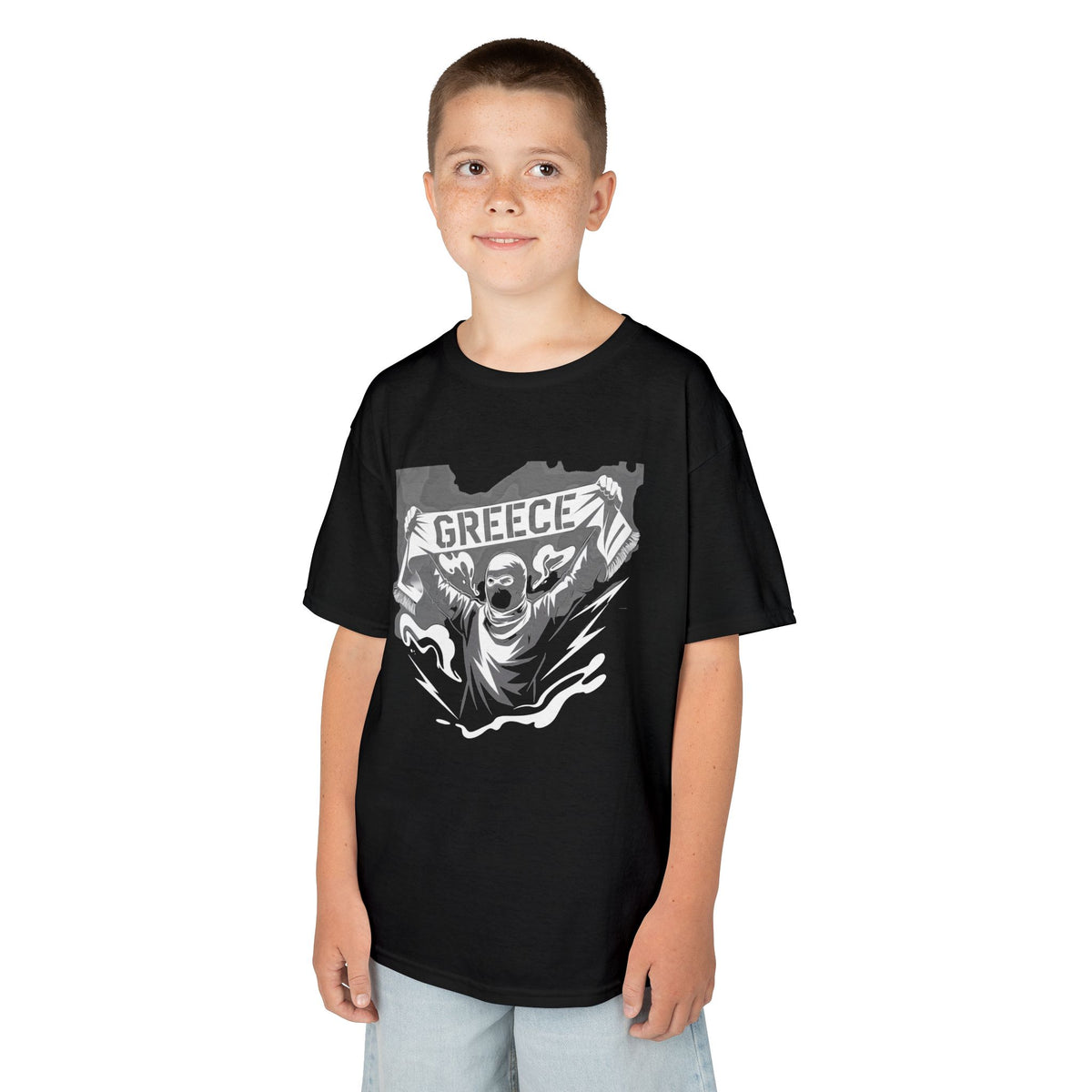 Greece Griechenland Hooligan Flagge Wappen Heimat Fußball Sport Fan Geschenkidee - Für Kinder & Jugendliche Unisex T-Shirt