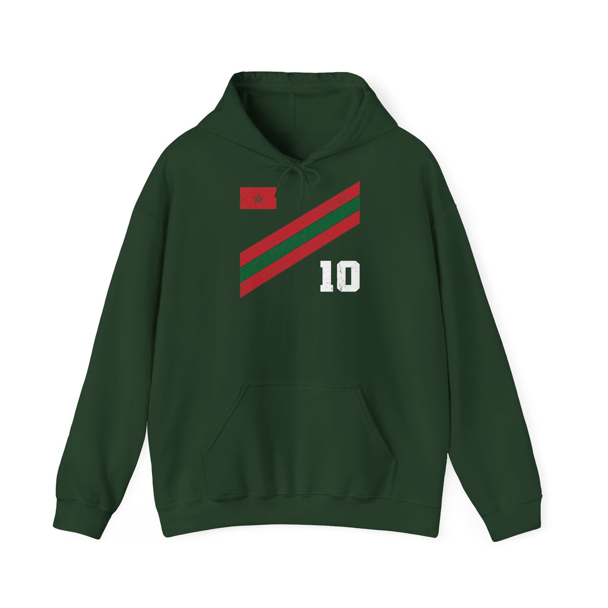Stemma del Marocco Bandiera del Marocco Orgoglio Tifoso di calcio Sport Idea regalo - Felpa con cappuccio unisex