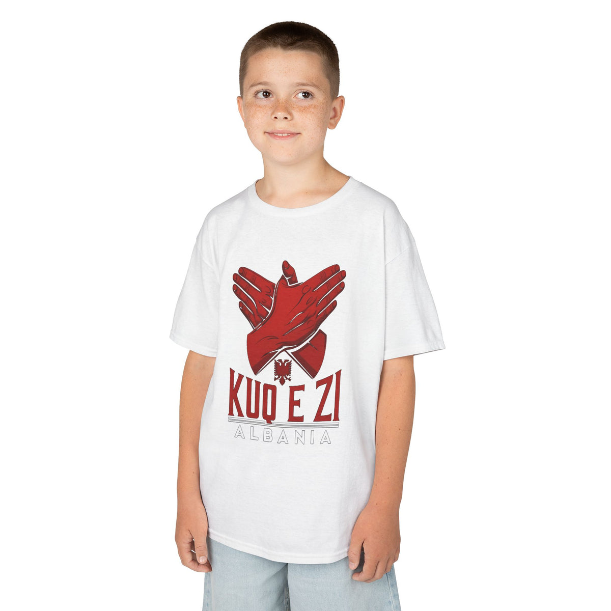 Albania KUQ E ZI Adlermove - Unisex Kinder & Jugendliche T-Shirt
