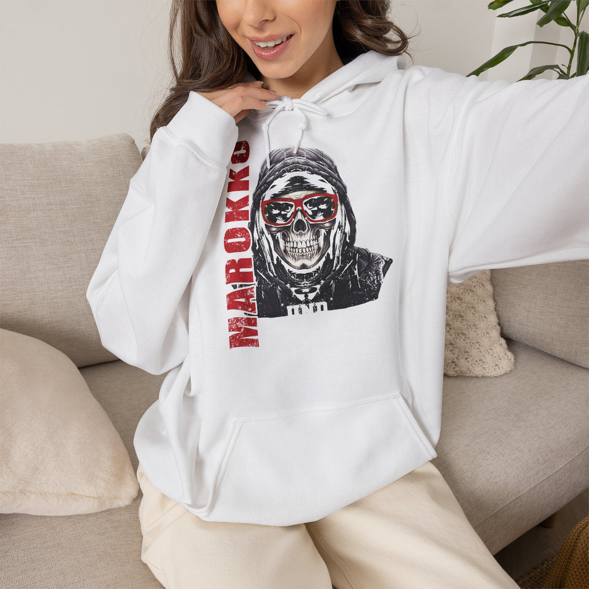 Marokko Wappen Morocco Flagge Stolz Fußball Fan Sport Geschenkidee - Unisex Hoodie