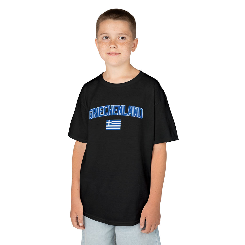 Greece Griechenland Flagge Wappen Heimat Fußball Sport Fan Geschenkidee - Für Kinder & Jugendliche Unisex T-Shirt