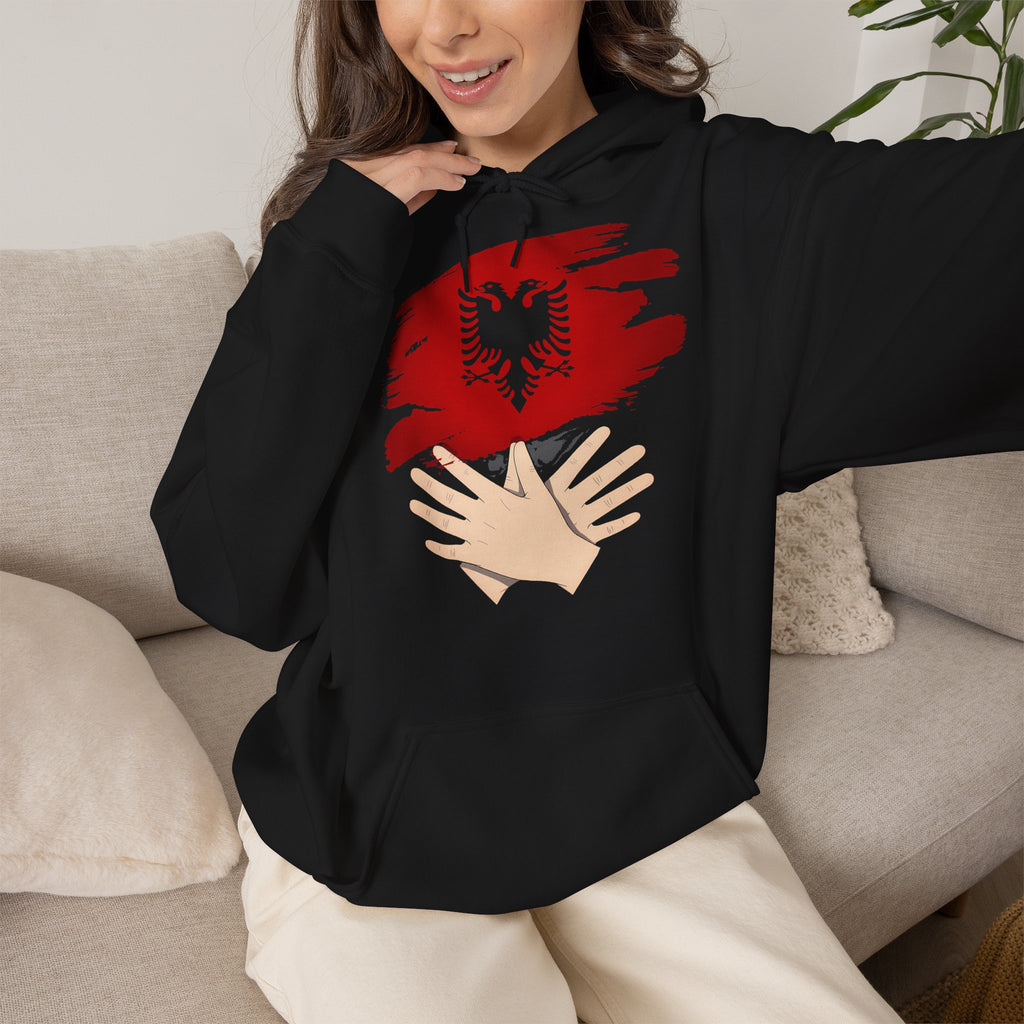 Albania Handmove Flagge Adler Geschenkidee - Unisex Hoodie
